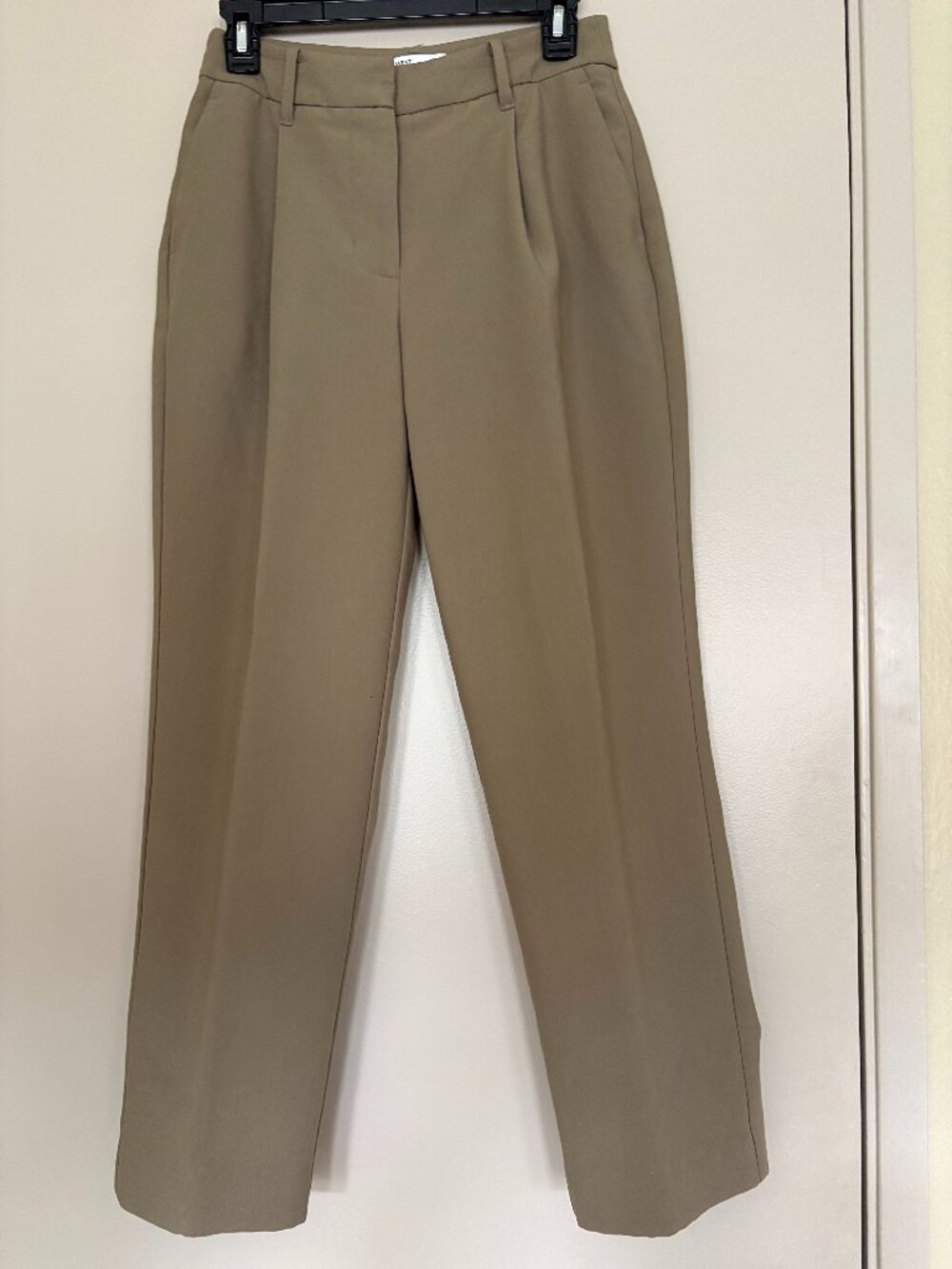 Nine West Dark Tan Straight Trousers Size 2 • 37" Hem (Altered)